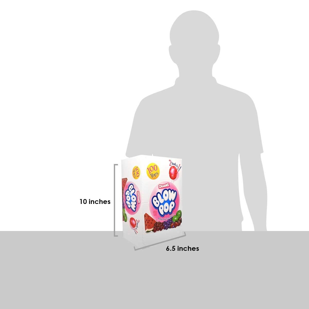 Charms Blow Pop Lollipops - Individually Wrapped Dual Candy and Gum Suckers - Peanut Free, Gluten Free - Bulk Treat for Kids and Adults - Assorted Flavors, 100 Count (4 lb 1 oz.)