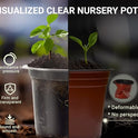 30 Packs Clear Nursery Pots for Plants, 3.5/4/5 Inch High Transparency Plastic Seedling Plant Pot with Drainage Holes, Includes 20 Labels