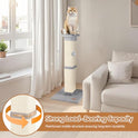 Cat Scratching Post 33 inch for Indoor Cats, High Cat Scratch Post Grey, Cat Tree for Full-Body Stretching, Protect Your Furniture