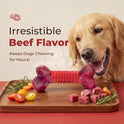 Tough Dog Toys for Aggressive Chewers: Beef Flavored Long Lasting Dog Bones for Large Dogs, Indestructible Dog Chew Toys to Keep Them Busy, Large Dog Toys for Medium & Large Breed, Red