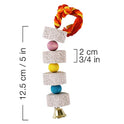Unibene Parrot Chewing Toy, Bird Beak Grinding Stone with Bell, Lava Block Calcium Supplement Food for African Greys  Conure Eclectus Budgies Parakeet Cockatiel Hamster Chinchilla Rabbit, 2 Pack