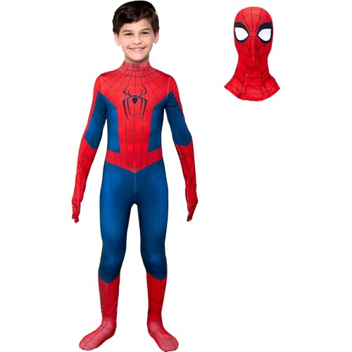 MARVEL Spider-Man Official Youth Zentai Halloween Costume - Deluxe Two-Way Stretch Spandex with Invisible Zippers