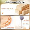LMUGOOS Cat Scratcher, Cat Natural Sisal Scratching Pad, Kitten Interactive Toy with Ball Track Spring Ball for Chasing Hunting Mental Physical Exercise Puzzle