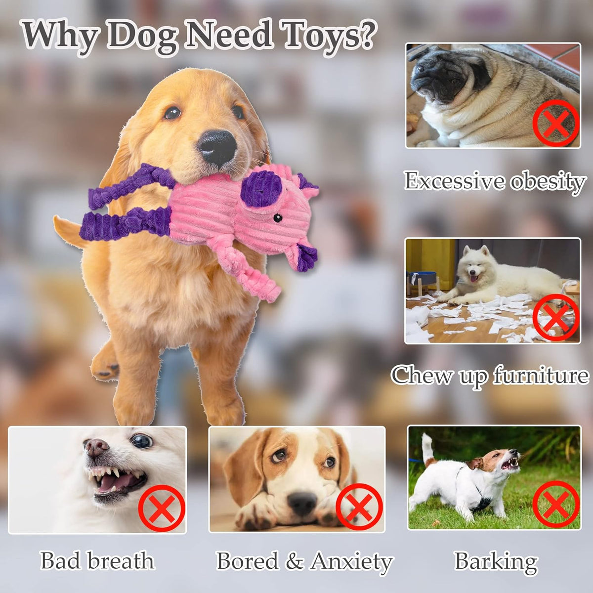 5 Pack Tough Dog Toys Stuffed Squeaky Dog Toys Assortment Plush Animal Dog Toy Value Bundle Puppy Pet Dog Toys for Small Medium Large Dogs - Mart Station