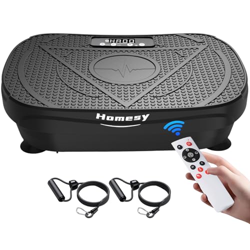 Homesy Vibration Plate Exercise Machine, Vibrating Plate for Lymphatic Drainage, Full Body Shake Platform Board for Home Fitness and Fat Burning, Sport Gym Equipment for Women Men