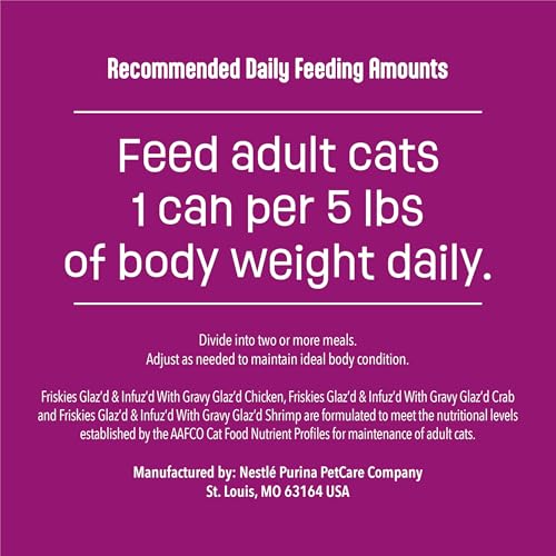 Purina Friskies Glaz’d and Infuz’d Wet Cat Food Variety Pack with Chicken, Crab or Shrimp in Wet Cat Food Gravy - 5.5 Ounce (Pack of 12)