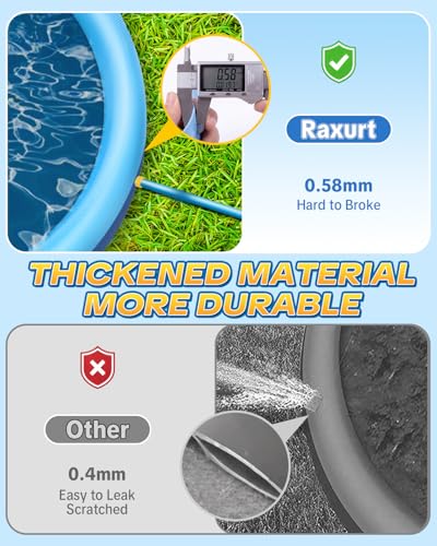 Raxurt Non-Slip Splash Pad for Kids and Dog, 67'' Splash Pad Thicken 0.58mm for Kids Ages 4-8 Toddler Baby Splash Sprinkler Pad Dog Pool Summer Outdoor Water Toys for Boys Girls