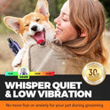 Whisper Quiet Dog Nail Grinder with 4 LED Lights, Safe & Stress-Free for Sensitive Dogs Cats of All Breeds & Sizes, 3 Grinding Bits, 3-Speed, Pet Nail Trimmers, Rechargeable Painless Grooming Kit Blue
