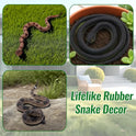 3PCS Rubber Snakes Fake Snake, Realistic Rubber Snake Toy to Keep Birds Away for Garden, Lifelike Plastic Fake Snakes Prank Toys for Men, Adults Kids Gag Gifts, Prank Stuff Props for Halloween Decor