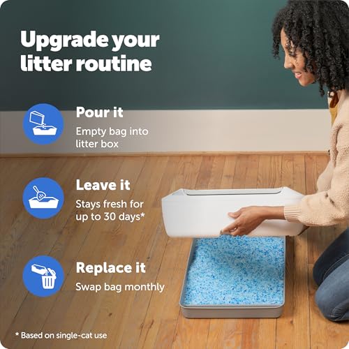 PetSafe ScoopFree Premium Crystal Litter, Fresh Scent, 4.3 Lb Bag, 2 Pack | Ultra-Absorbent Crystal Cat Litter, 5x Faster Odor Control, 99% Dust-Free, Low Tracking, Refills Any Cat Box or Tray