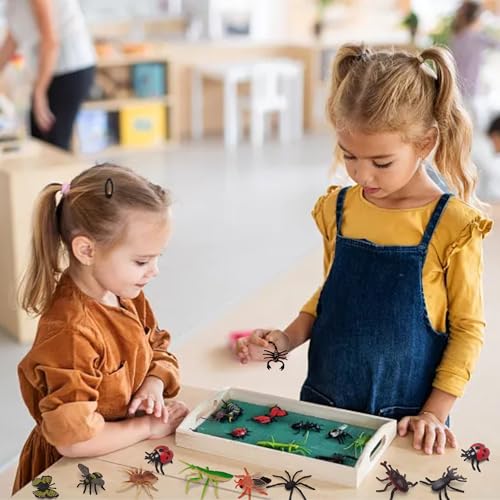 YZXODN 102 Pack Mini Bug Toys, Realistic Insect Toys Figures for Kids,Fake Plastic Bugs for Education Themed Insect Party, Classroom Reward, Gardening Decoration