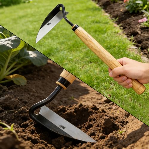Japanese Weeding Sickle Very Sharp Edge Quick Work (Full Size)