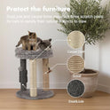 MECOOL 4in1 Small Cat Tree,Scratching Post with Tower Soft Bed, Sisal Carpet Jute Posts with Three Hanging Ball Toys and Massage Brush for Indoor Cats and Kittens