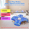 Interactive Cat Toys for Indoor Cats,[Newly Upgraded] Rechargeable Touch Activated Hide and Seek Kitten Toys for Bored Indoor Adult Cats with Fluttering (Blue)