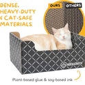 Hide & Scratch Cardboard Cat Scratcher Box & Bed - Dark Grey Diamond | Double-Sided Corrugated Pad for Indoor Cats | Refillable Scratching Board Toy for Play & Furniture Protection