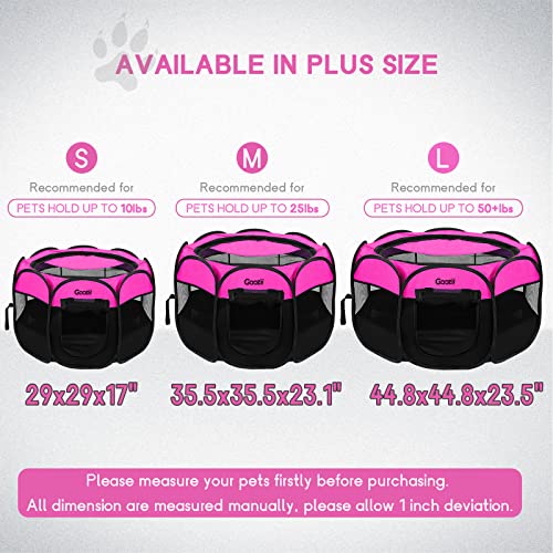 GOOZII Pet Cat Playpen for Indoor Cats Enclosed, Pink