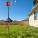 79" Smart Bird Feeder Pole Stand with 19" Proof Squirrel Baffle - Dia 1 Inch Bird House Pole for Camera Birdfeeder, Feeding Station for Outdoors Heavy Duty, Compatible Post Mount