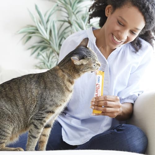 INABA Churu Cat Treats, Lickable, Squeezable Creamy Purée Cat Treat with Green Tea Extract & Taurine, 0.5 Ounces Each Tube, 40 Tubes, Tuna & Seafood Variety Box