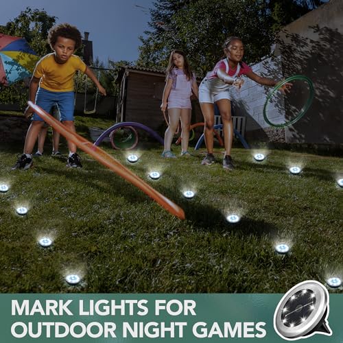 SOLPEX 10 Pack Small Solar Ground Lights, Pathway Lights Cool White | Stainless Steel Solar Powered Walkway Lights Waterproof, Landscape Lighting for Driveway, Garden, Backyard, Patio