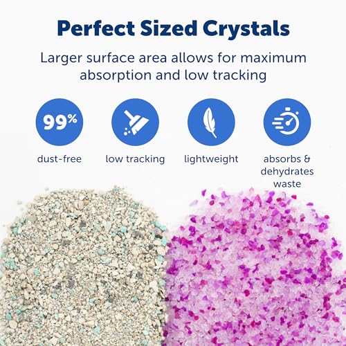 PetSafe ScoopFree 8 lb Bag Premium Crystal Cat Litter- Ultra-Absorbent Silica- Universal Litterbox Crystals - Non-Clumping Odor Control - Lavender Scent