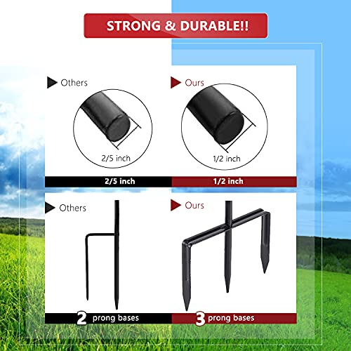 EXCMARK 2 Pack Shepherd Hook Adjustable Height 31/24/16’’ 1/2 inch Thick Use at Weddings, Hanging Solar Lights, Lanterns, Bird Feeders, Metal Hanger Hook (Black, 31 inch). U.S. Patent.