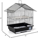 Prevue Pet Parakeet Manor Bird Cage with Handle - Versatile Carrier for Home or Travel, Small Bird Accessories, Easy Storage, Ideal for Canaries, Budgies, Finches, Parakeets, and More - Black