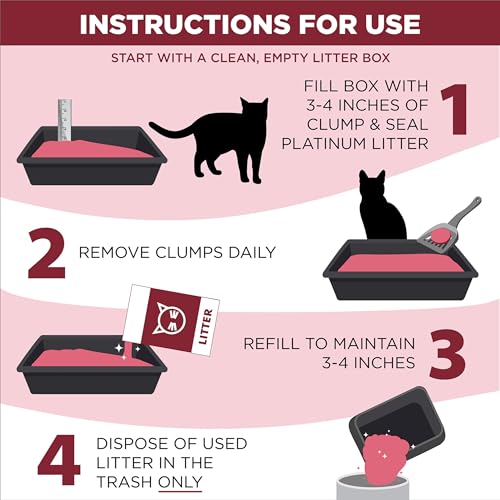 ARM & Hammer Clump & Seal Platinum Cat Litter, Multi-Cat Clumping Litter Forms Rock-Hard Clumps, Powerful Odor Eliminators with Baking Soda, 14-Day Odor Control, 18 lbs