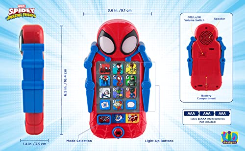 Spidey and His Amazing Friends Toy Phone for Toddler with Built-in Preschool Learning Games, Educational Toys for Toddlers