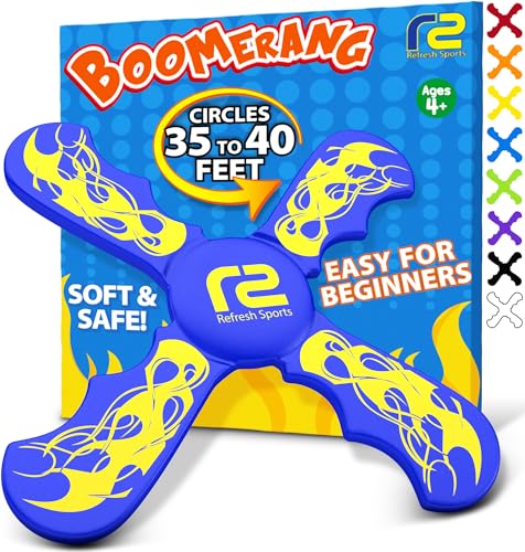 Fun Boomerang for Kids - Soft & Easy to Use - Outdoor Toys for Kids or Adults - Best Gifts for 6 7 8 9 10 Year Old Boys & Girls + 2026 Top Toys for Boys Age 8-12 - Fun Outdoor Toy for Boy Gift Ideas