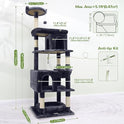 Globlazer Heavy Duty Cat Trees for Large Cats, Sturdy 72in Maine Coon Cat Tree for Large Cats 20 lbs+ Heavy Duty Cat Tower for Adult Biggest Cat with 6 Scratching Posts, Hammock, S72, Dark Gray