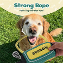 PUPROAR Golf Dog Toy, Funny Birthday Gift for Dogs, Squeaky Plush Rope Toy for Medium & Large Breeds