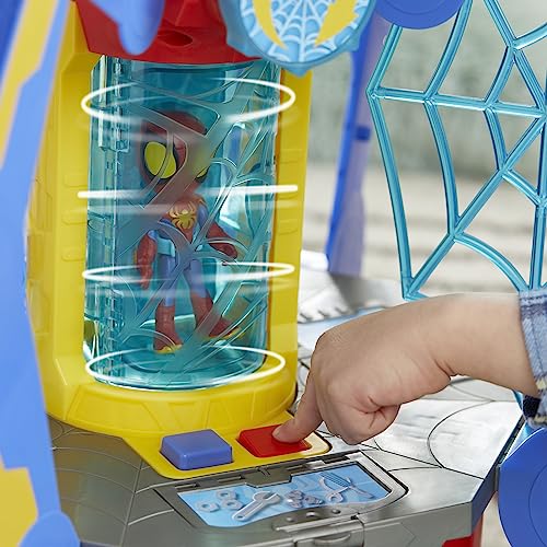 Spidey and His Amazing Friends Web-Spinners Web-Quarters, Kids Playset with Action Figure, Vehicle, and Accessories, Marvel Super Hero Toys, Ages 3 and Up, Large