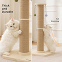 ZOMISIA 35'' Tall Cat Scratching Post, 4.7'' Large Scratch Post with Thicken Wooden Base for Indoor Cats Adults, Sisal Scratcher Top & Dangling Balls, Super Sturdy