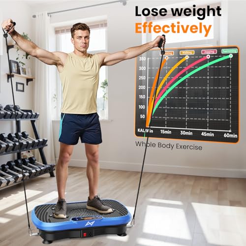 AXV Vibration Plate Fitness Platform Exercise Machine Vibrating Shaking Full Body Shaker Workout Vibrate Stand Shake Board Sport for Weight Loss Fat Burner for Gym Home Office