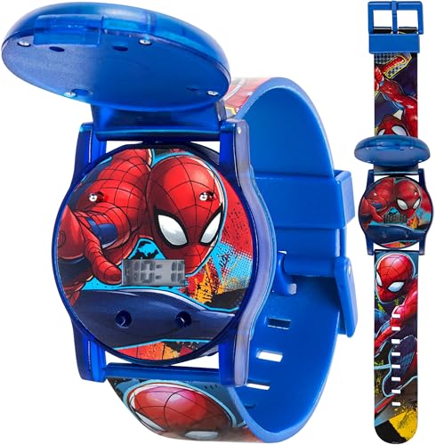 Marvel Spider-Man Kids Watches – Digital Display, Interactive Features, Adjustable Strap, Vibrant Spider-Man Graphics, Durable for Active Kids
