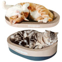 3PSC Cat Scratcher Cardboard, Oval Cat Scratch Pad Bowl Nest for Indoor Cats, Round Cat Scratching Board Corrugated Lounge Cat Bed, Furniture Protector for Couch