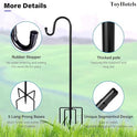 Shepherd Hooks for Outdoor, 1 Pack 62 Inch Bird Feeder Pole with 5 Prongs Base for Hanging Lantern, Hummingbird Feeder, Lightweight Plant, Shepherds Hook for Bird Feeders for Outside