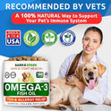 BARK&SPARK Omega 3 for Dogs and Cats-180 Fish Oil Treats for Dogs & Cats Shedding, Skin Allergy, Itch Relief, Hot Spots Treatment-Joint Health-Skin and Coat Supplement-EPA & DHA Fatty Acids-Salmon Oil