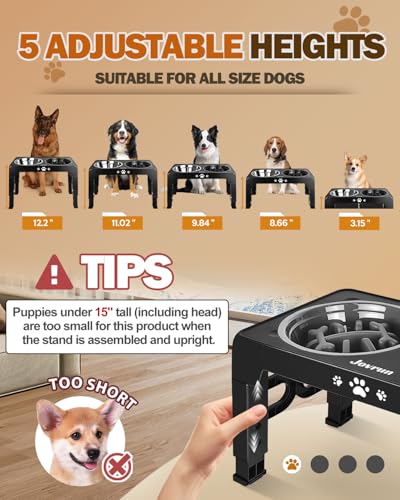 Jovrun Elevated Dog Bowls for Medium Large Size Dogs, 3.15in