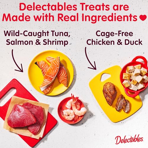 Delectables Squeeze Up Variety Pack, Creamy Squeezable Puree, Lickable Wet Cat Treats, Grain Free, No Added Fillers, No by-Products, No Added Preservatives, 0.5 Ounces Tube, 104 Tubes Total