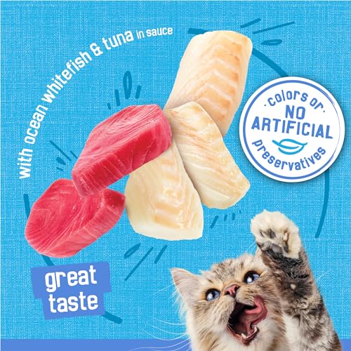 Purina Friskies Shreds With Ocean Whitefish and Tuna in Sauce Wet Cat Food - (Pack of 24) 5.5 oz. Cans