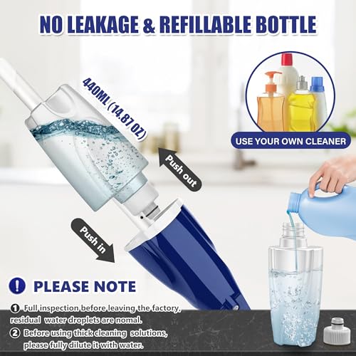 Microfiber Spray Mops for Floors Cleaning: Wet Dry Mop Hardwood Floor Mops | 3 Washable Reusable Pads for Swiffer Powermop, Flat Mop with Sprayer Microfiber Dust Mop, for Tile Wood Laminate Vinyl Marble