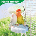 2 Pack Bird Beak Grinding Stone, Parrot Perch for Cage Volcanic Rock Mineral Bird Perch, Parrot Cage Accessories for Parakeets Budgies Cockatiels, Lovebirds Small to Medium Birds