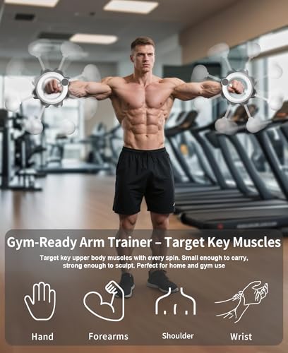TINRIEF Arm Workout for Men and Women, 360° Hand-Crank Forearm Trainer, Chest Trainer,Shoulders and Arm Muscle Training Fitness Equipment, Home Workout Equipment and Gym Workouts