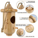 Hummingbird House for Outside Hanging, Small Wooden Hummingbird Gifts Nest 3 Pack with Hemp Ropes, Gardening Gifts Humming Bird Houses Home Decoration