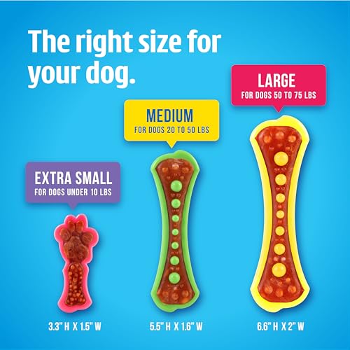 Hartz Chew 'n Clean Dental Duo Dog Treat & Chew Toy, Color Varies, Extra Small, 6 Count