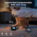 Interactive Cat Toy with Motion Activated Ball & 7-Hole Play Mat, Hide and Seek Exercise Game for Indoor Cats, Automatic Moving Cat Ball in Pouch, Rechargeable Kitten Toys (Starry Night)