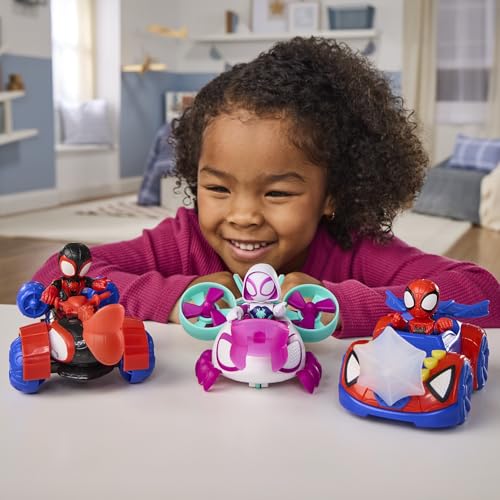 Marvel Spidey and his Amazing Friends Action Figure and Toy Vehicle 3 Pack, 3 Poseable 3-Inch Figures, 3 Vehicles, 3 Accessories, Super Hero Toys, 3+