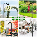 FEED GARDEN 76'' Bird Feeder Pole, Heavy Duty Shepherds Hooks for Outdoor with 7-Prong Base, Adjustable Shepherds Hook for Hummingbird Feeder, Lanterns, Plants, Wedding Decor (1 Pack)