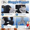 Steve and Maggie Plush Toy – Maggie Magpie Hand Puppet for Kids 1+, Soft Bird Puppet for Pretend Play, Nursery Rhymes & Learning, Interactive Toddler Toy for Easter Basket Stuffers (Small)